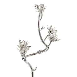 Gulvlampe Ninfea, krom, krystallblomster, 175 cm