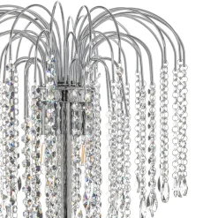 Gulvlampe Pioggia med krystallregn, krom