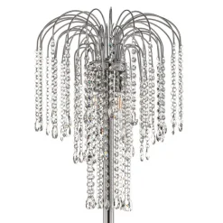 Gulvlampe Pioggia med krystallregn, krom