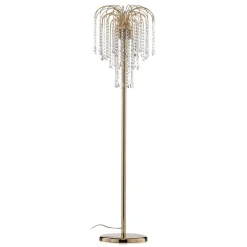 Gulvlampe Pioggia med krystallregn, gull