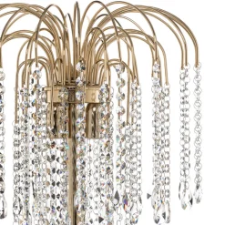 Gulvlampe Pioggia med krystallregn, gull