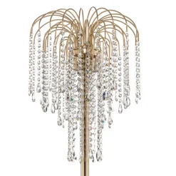 Gulvlampe Pioggia med krystallregn, gull