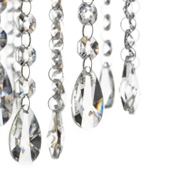 Gulvlampe Pioggia med krystallregn, gull