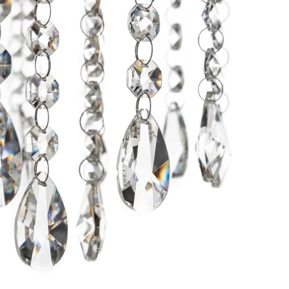 Gulvlampe Pioggia med krystallregn, gull