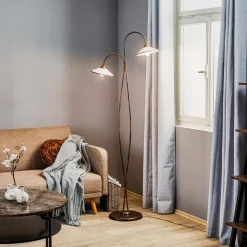 Gulvlampe Rosina med to keramiske skjermer