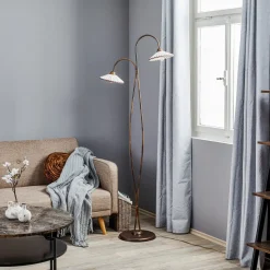 Gulvlampe Rosina med to keramiske skjermer