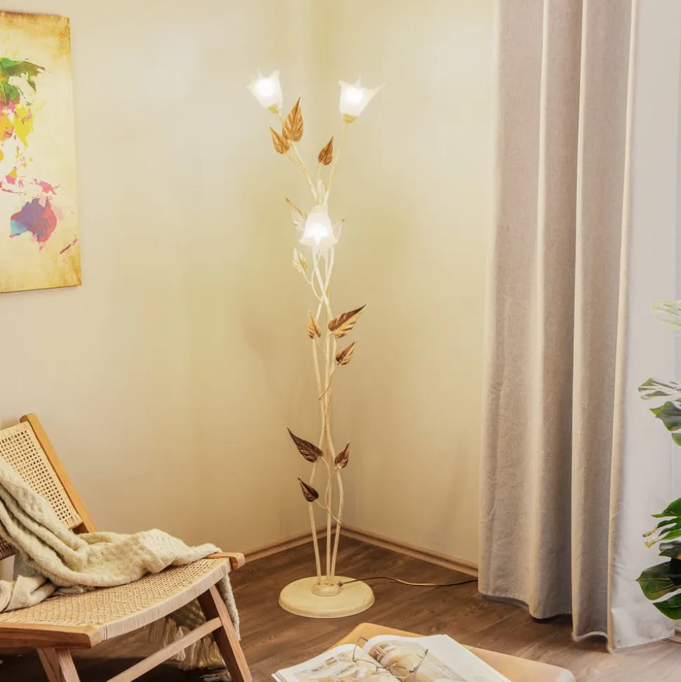 Gulvlampe Vanda i florentinsk stil, elfenben