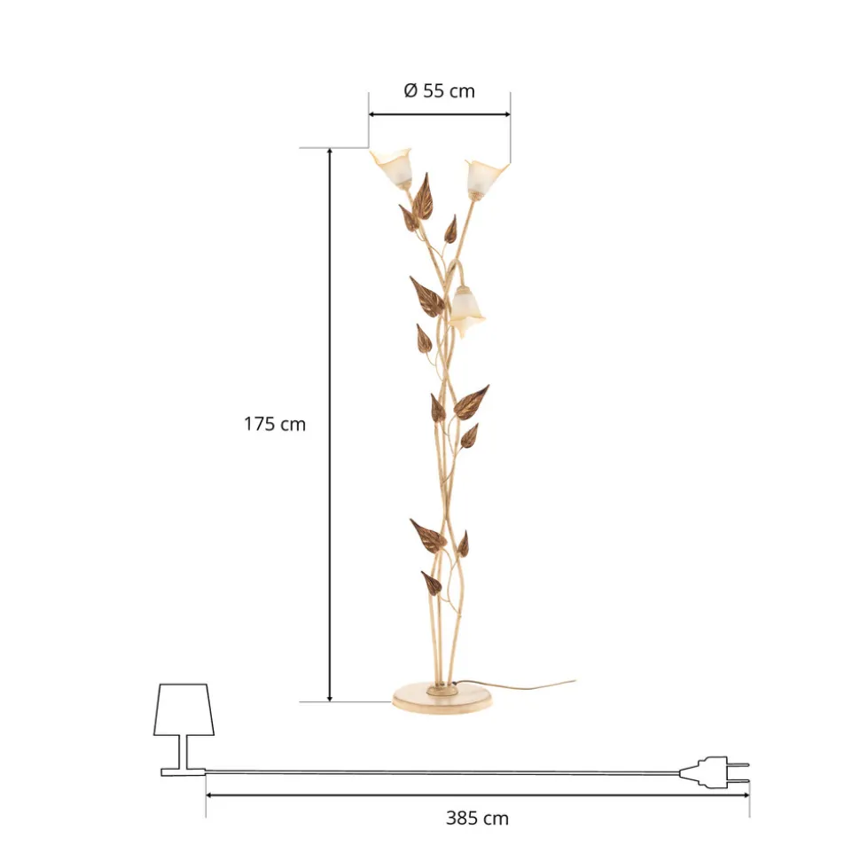 Gulvlampe Vanda i florentinsk stil, elfenben