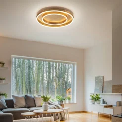 Helestra Sona LED-taklampe dimbar, Ø60cm gull