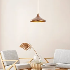 Hengelampe Barek 11545, messing brünert, metall, Ø 34 cm