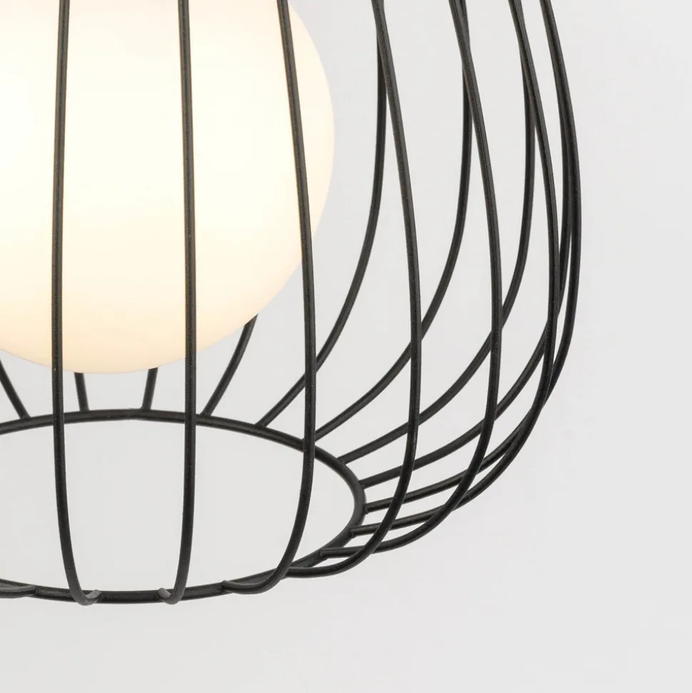 Hengelampe Bell, 2 lyskilder, svart/gull/hvit