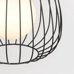 Hengelampe Bell S, Ø 24 cm, 1 lyskilde, svart/gull/hvit