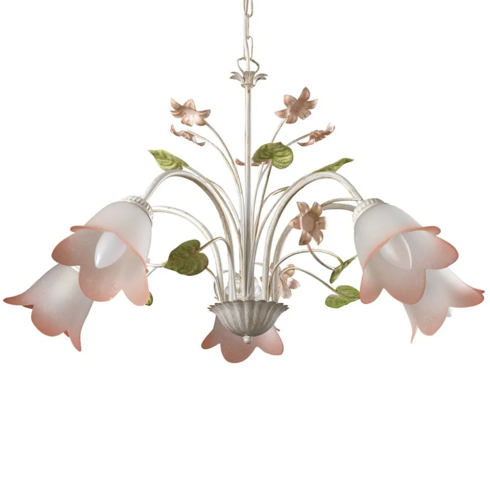 Hengelampe Botton florentinsk stil med 5 lyskilder