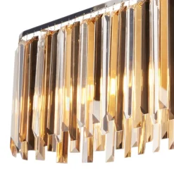 Hengelampe Clarissa med krystallprismer, 100 cm