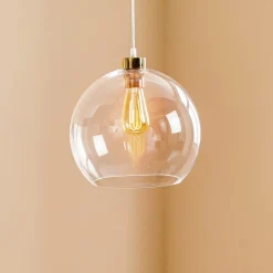 Hengelampe Cubus, gjennomsiktig, glass, Ø 30 cm, E27