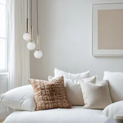 Hengelampe Daisy, 3 lyskilder, gull/hvit/svart, glass