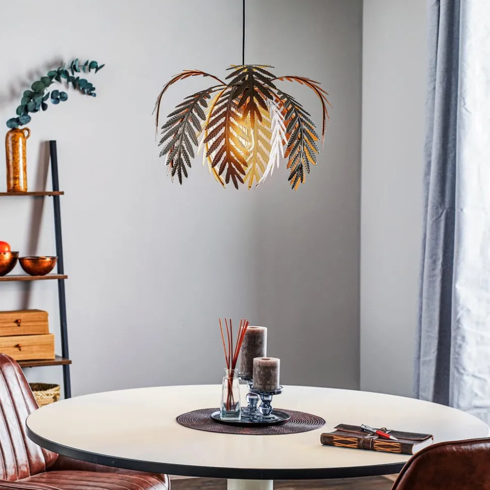 Hengelampe Dubai, palmedekor, Ø 46 cm, bronse