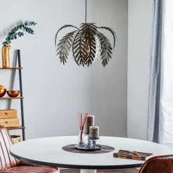 Hengelampe Dubai, palmedekor, Ø 46 cm, bronse