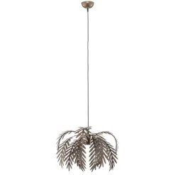 Hengelampe Dubai, palmedekor, Ø 46 cm, bronse