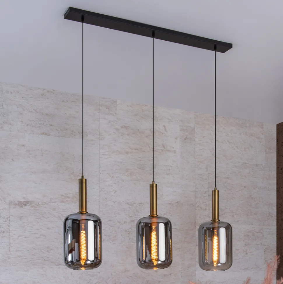 Hengelampe Joanet med røykglass, 3 lyskilder