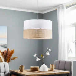 Hengelampe Linobianco med jute