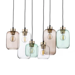 Hengelampe Marco Green, 6 lyskilder klar/grønn/brun