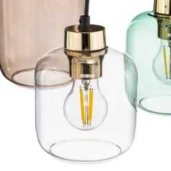 Hengelampe Marco Green, 6 lyskilder klar/grønn/brun