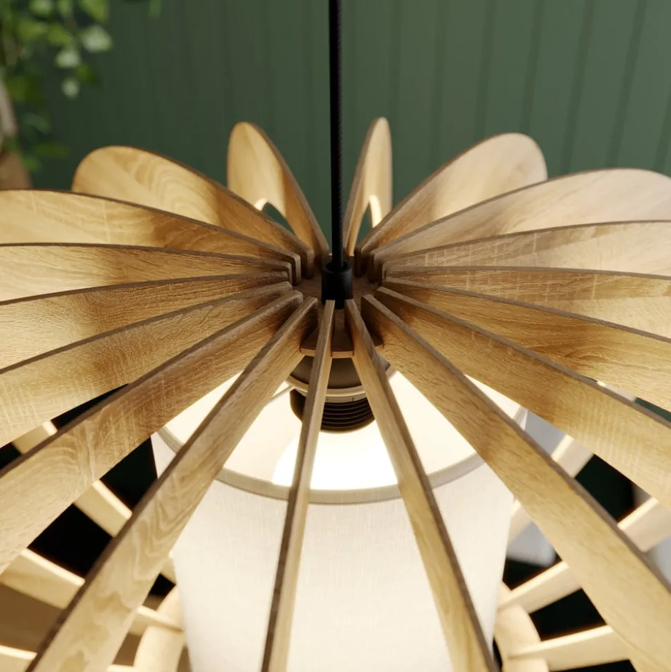 Hengelampe Modern A L med trelameller, Ø 60 cm