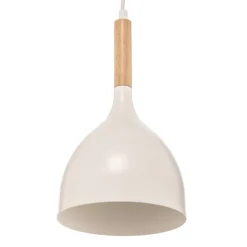 Hengelampe Noak, hvit/naturtre, 4 lyskilder lang