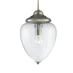 Hengelampe Pineapple, messing antikk