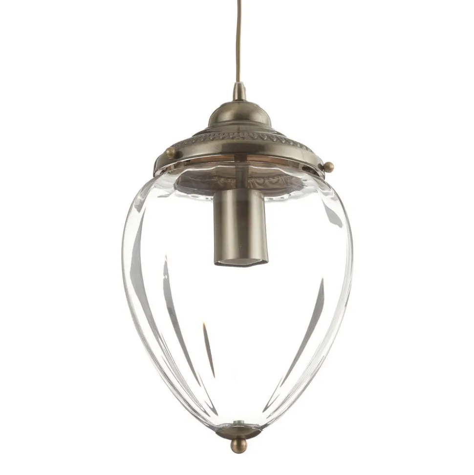 Hengelampe Pineapple, messing antikk