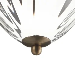 Hengelampe Pineapple, messing antikk