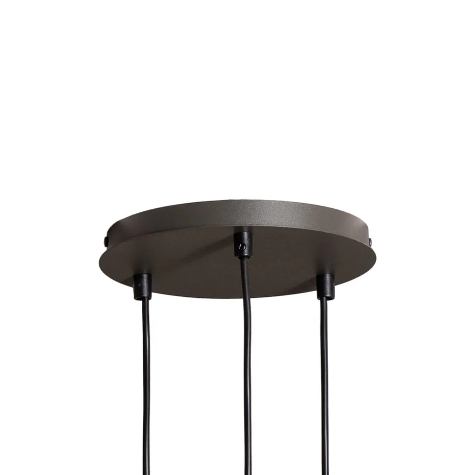 Hengelampe Rif 3, olivgrønn, rund, 3 lyskilder, Ø 33 cm