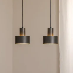 Hengelampe Rif 2, olivgrønn, 2 lyskilder, lineær, stål