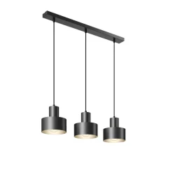 Hengelampe Rif, lineær med 3 lyskilder, svart