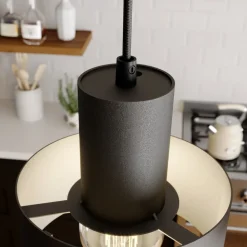 Hengelampe Rif, lineær med 3 lyskilder, svart