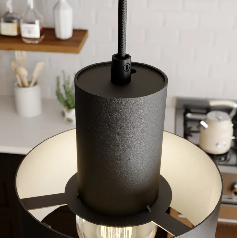 Hengelampe Rif, lineær med 3 lyskilder, svart