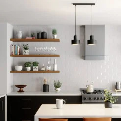 Hengelampe Rif, lineær med 2 lyskilder, svart