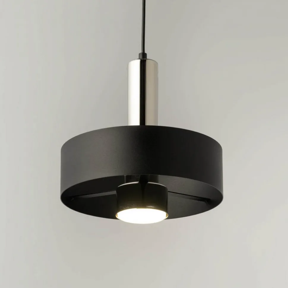 Hengelampe Rif Lux, svart/sølv, Ø 25 cm, stål