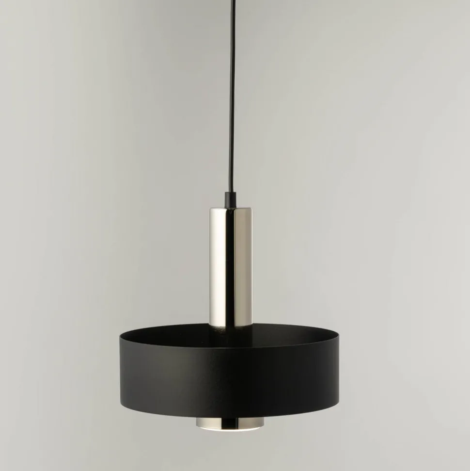 Hengelampe Rif Lux, svart/sølv, Ø 25 cm, stål