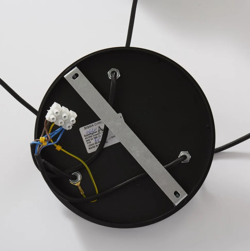 Hengelampe Rif, rund med 3 lyskilder, svart