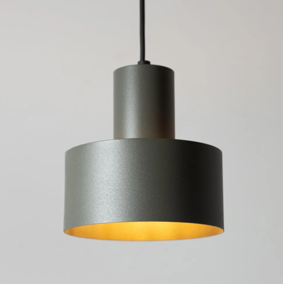 Hengelampe Rif S, olivgrøn, 1 lyskilde, Ø 15 cm, stål