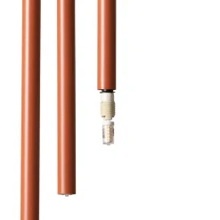 Hengelampe Sopel 3, teglrød, rund, 3 lyskilder, stål, G9