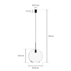 Hengelampe Sphere XL med glasskjerm