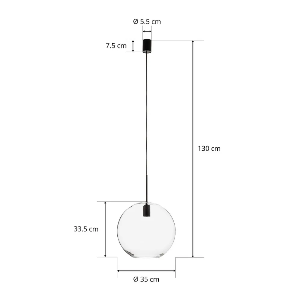 Hengelampe Sphere XL med glasskjerm