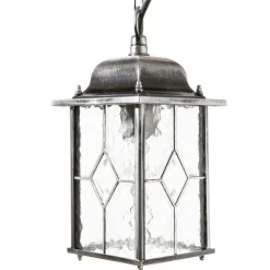 Hengelampe Wexford WX9, IP23, svart-sølv, metall, glass