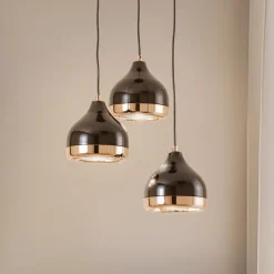 Hengelampe Yildo 6871 3 lyskilder rondel svart/kobber