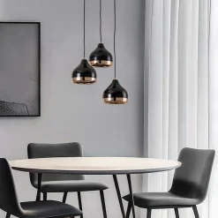 Hengelampe Yildo 6871 3 lyskilder rondel svart/kobber