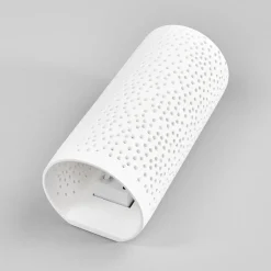 Hullmønstervegglampe Jiru av hvit gips