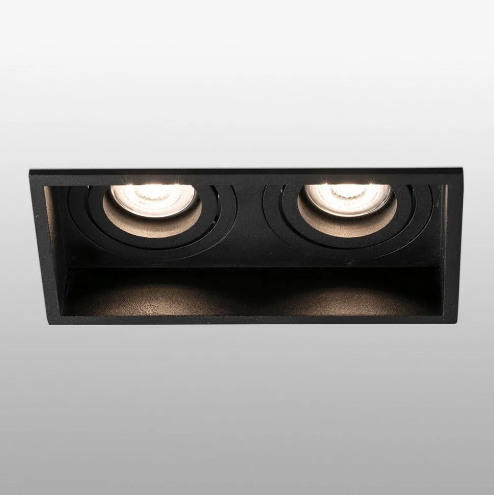 Innfellingslampe Hyde, 2 lyskilder dreibar i svart